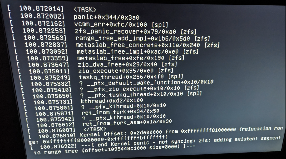 Image: Cryptic ZFS trace